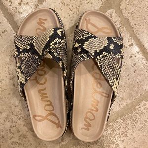 Sam Edelman snake skin slides